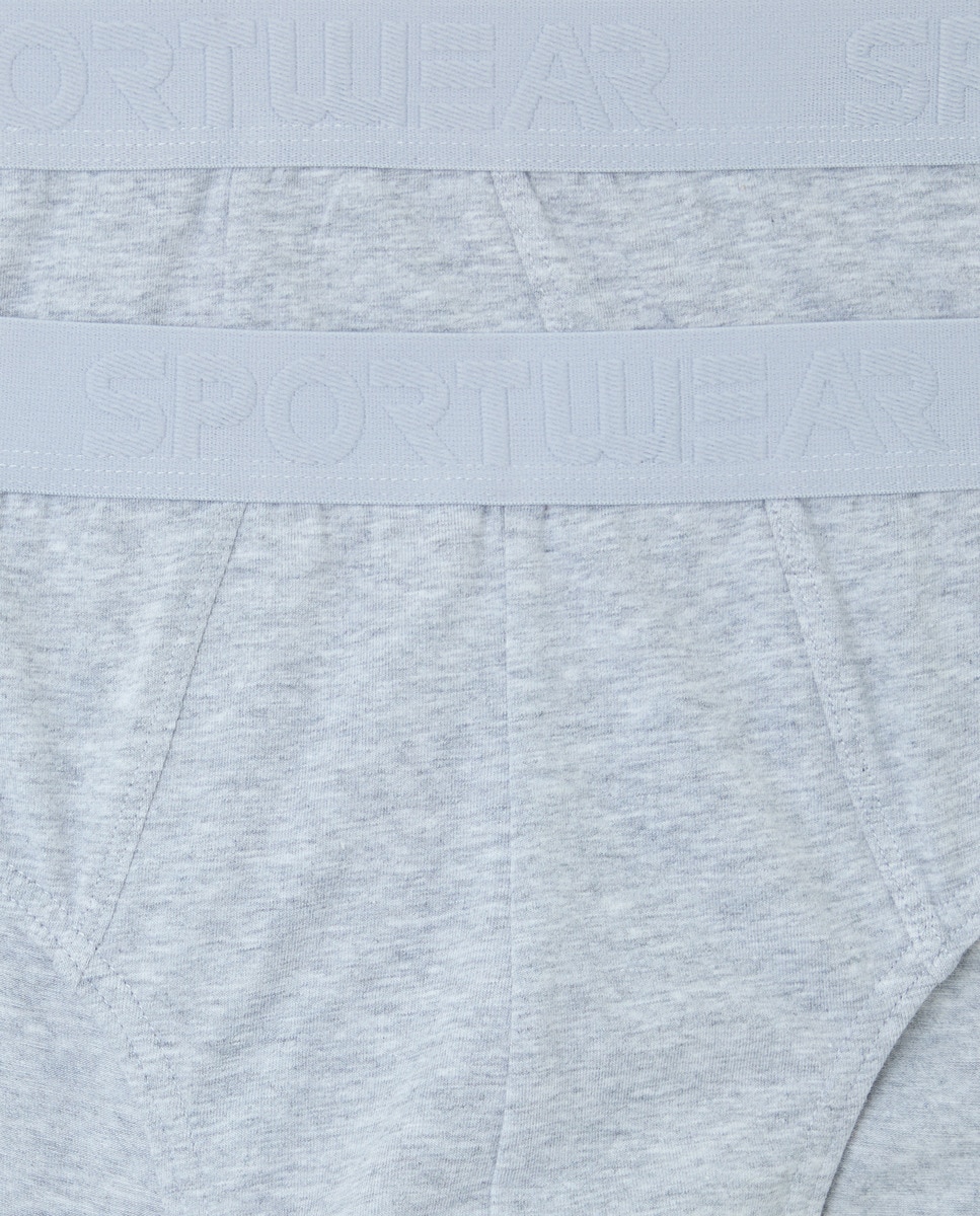 Pack 2 slips liso goma vista de hombre Gris-4