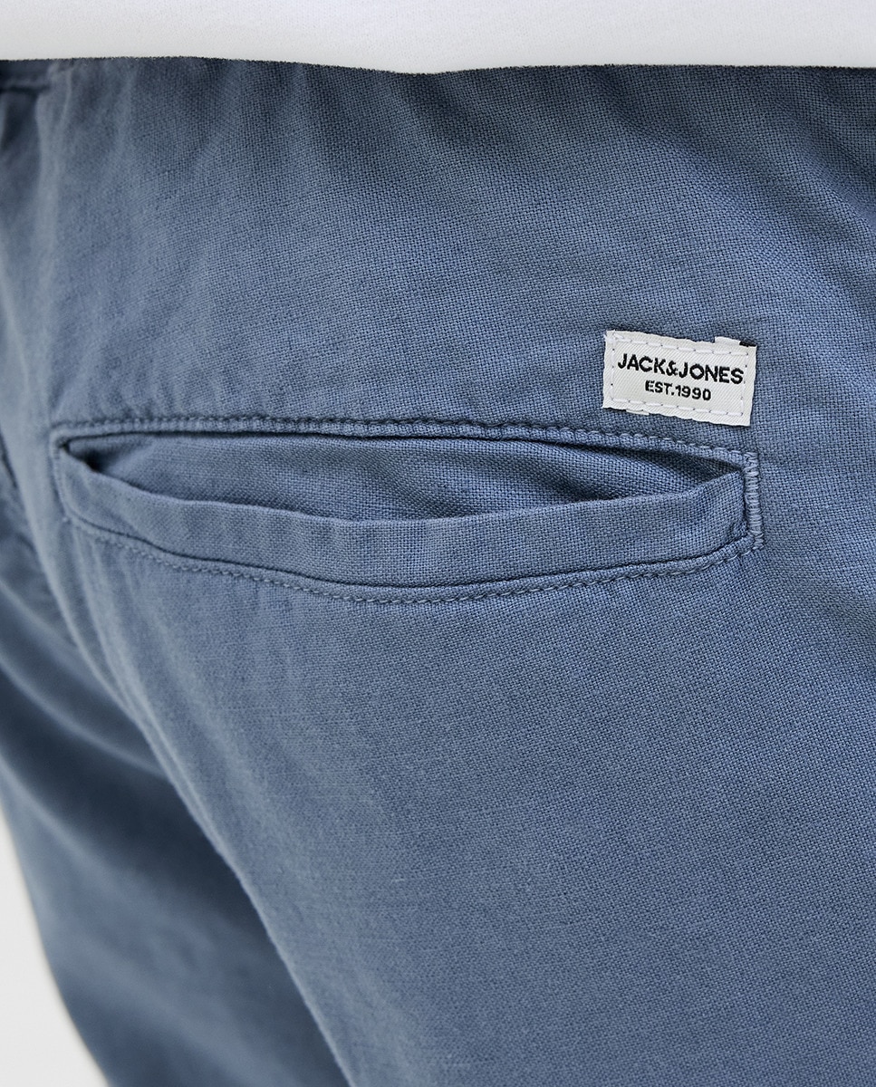 Joggers com Cordões e Cintura Subida Azul-6