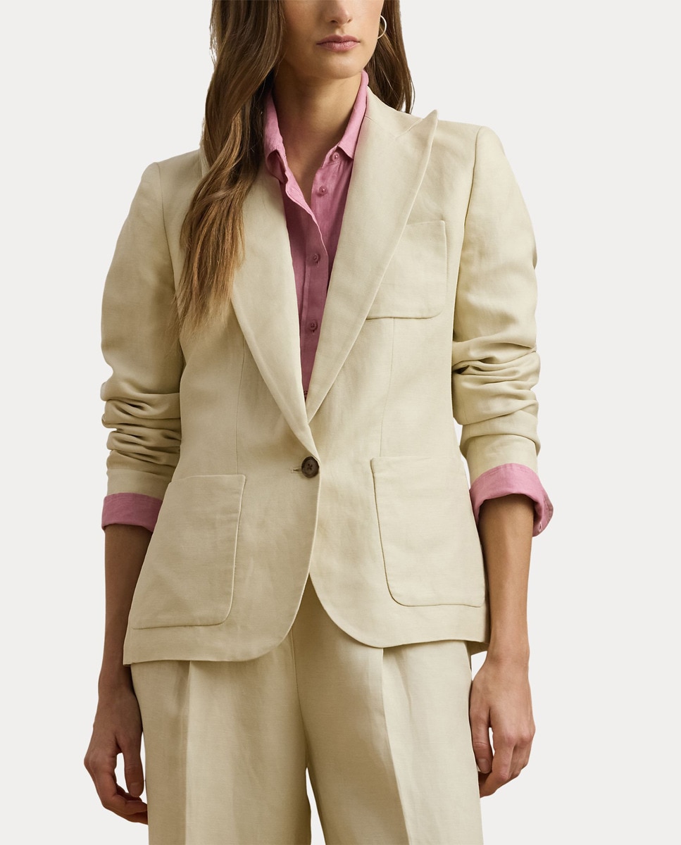Blazer de Fato com Abas e Abotoadura Simples Cru-6