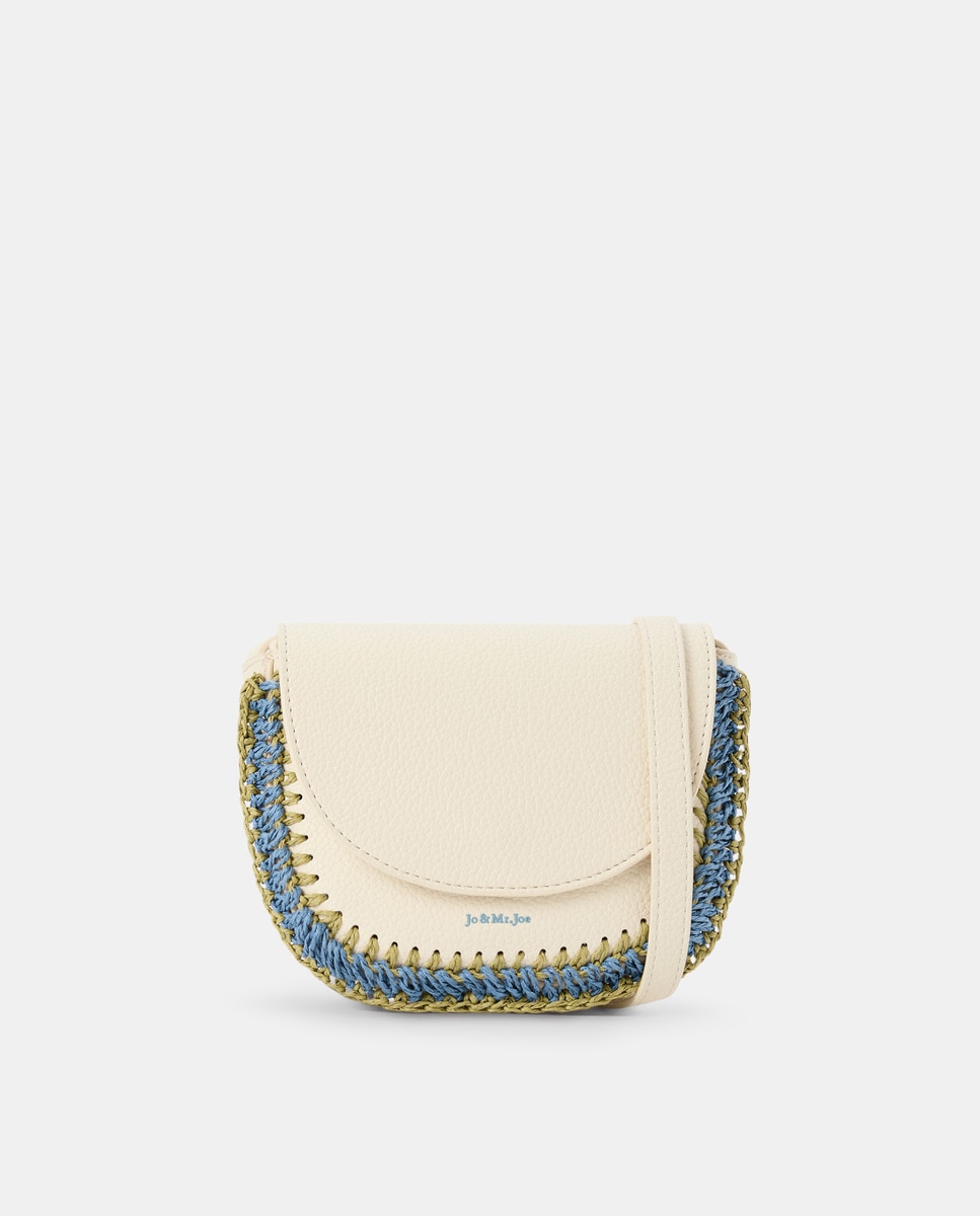 Mala Crossbody com Detalhe de Pespontos Branco-marfim-1