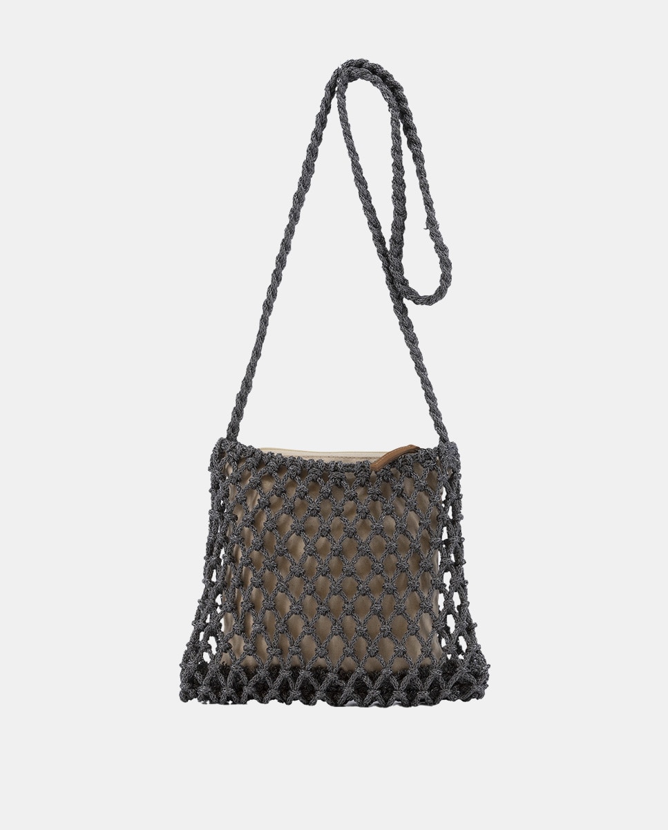 Bolso bandolera de cuerda trenzada metalizado · Simó Sastre · El