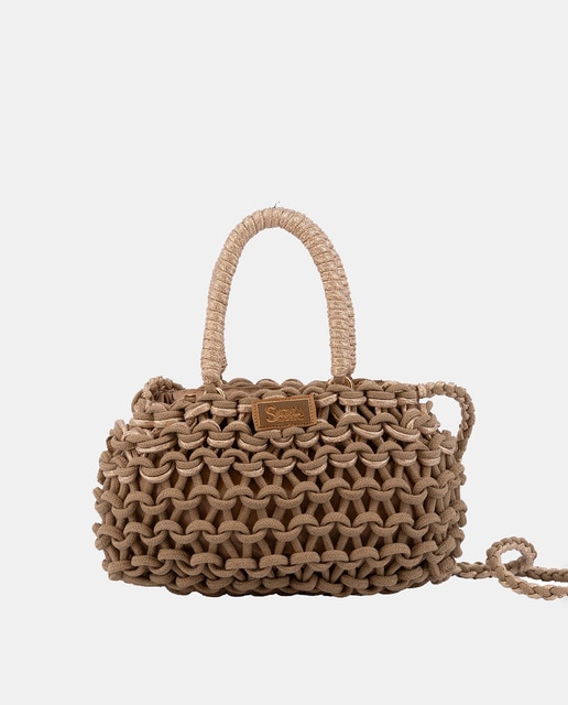 Imagem 0 de Mala Pequena de Corda Entrançada em Algodão e Metalizado