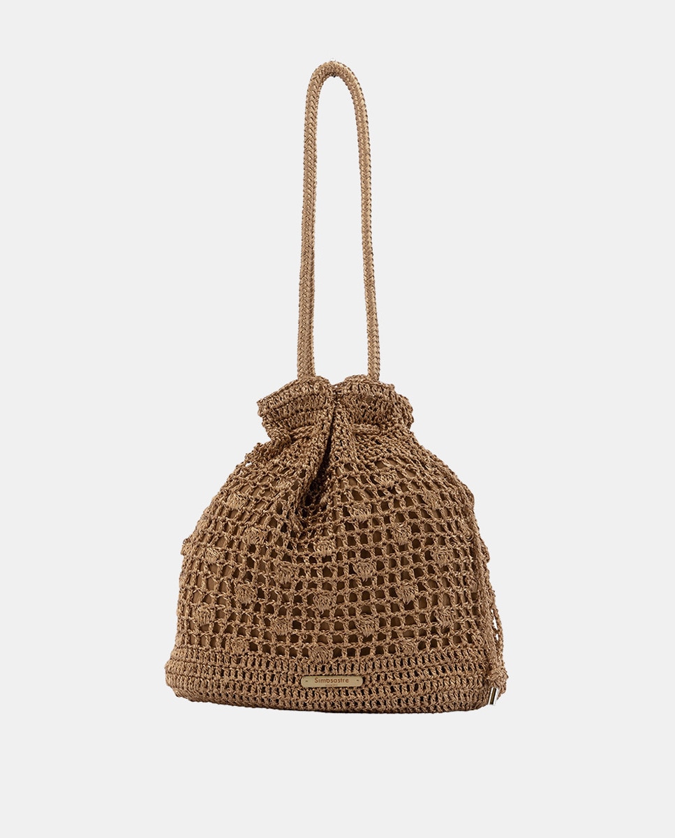 Bolso shopper de cuerda trenzado en algodón metalizado · Simó