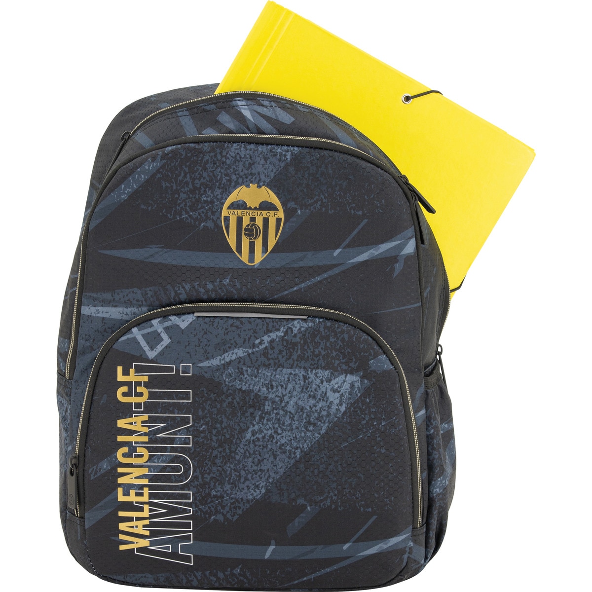 Mochila 39,50 com costas e base almofadadas 2025 Valencia CF preto e dourado Preto / Dourado-4