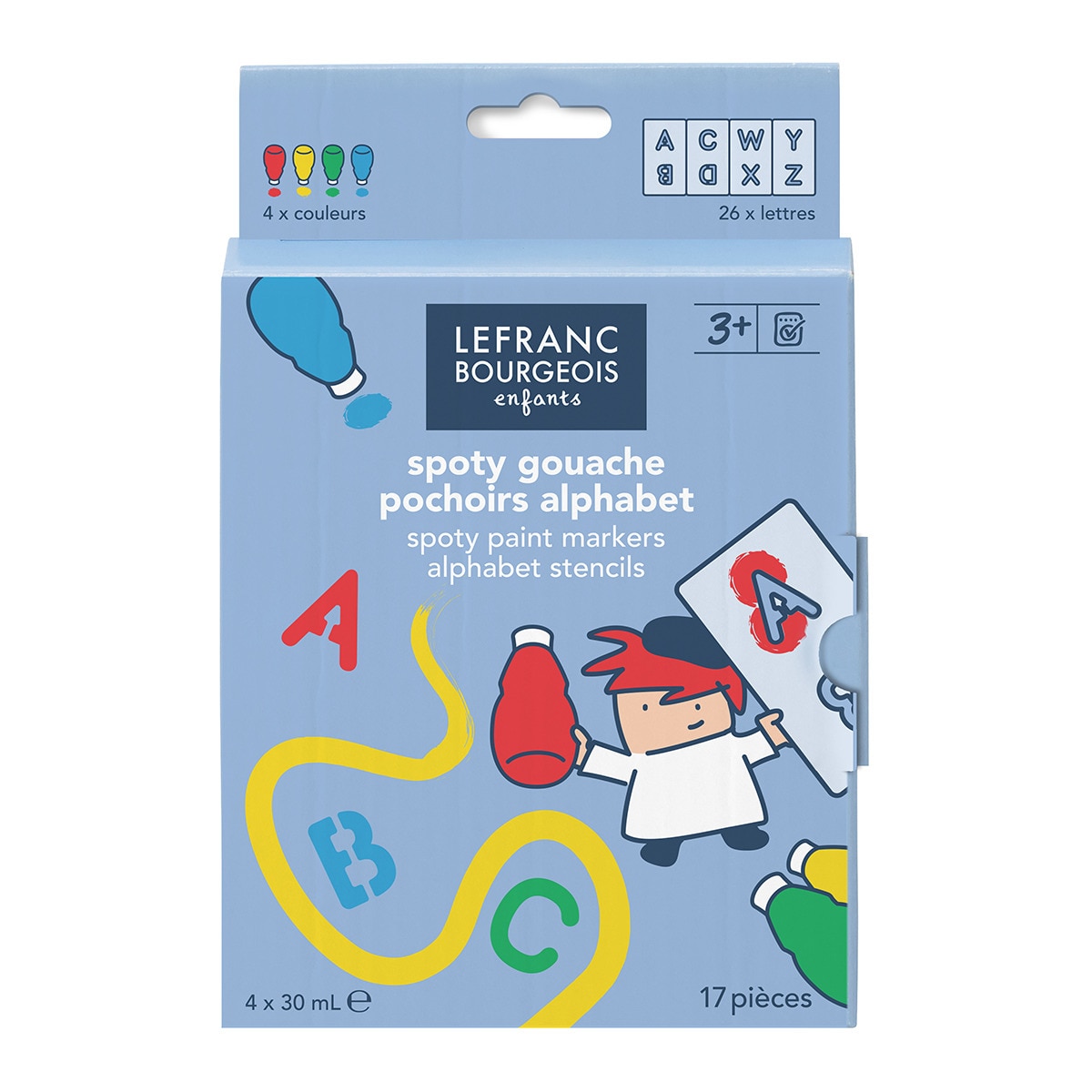 Set de tintas de têmpera para crianças Lefranc 4 cores 1