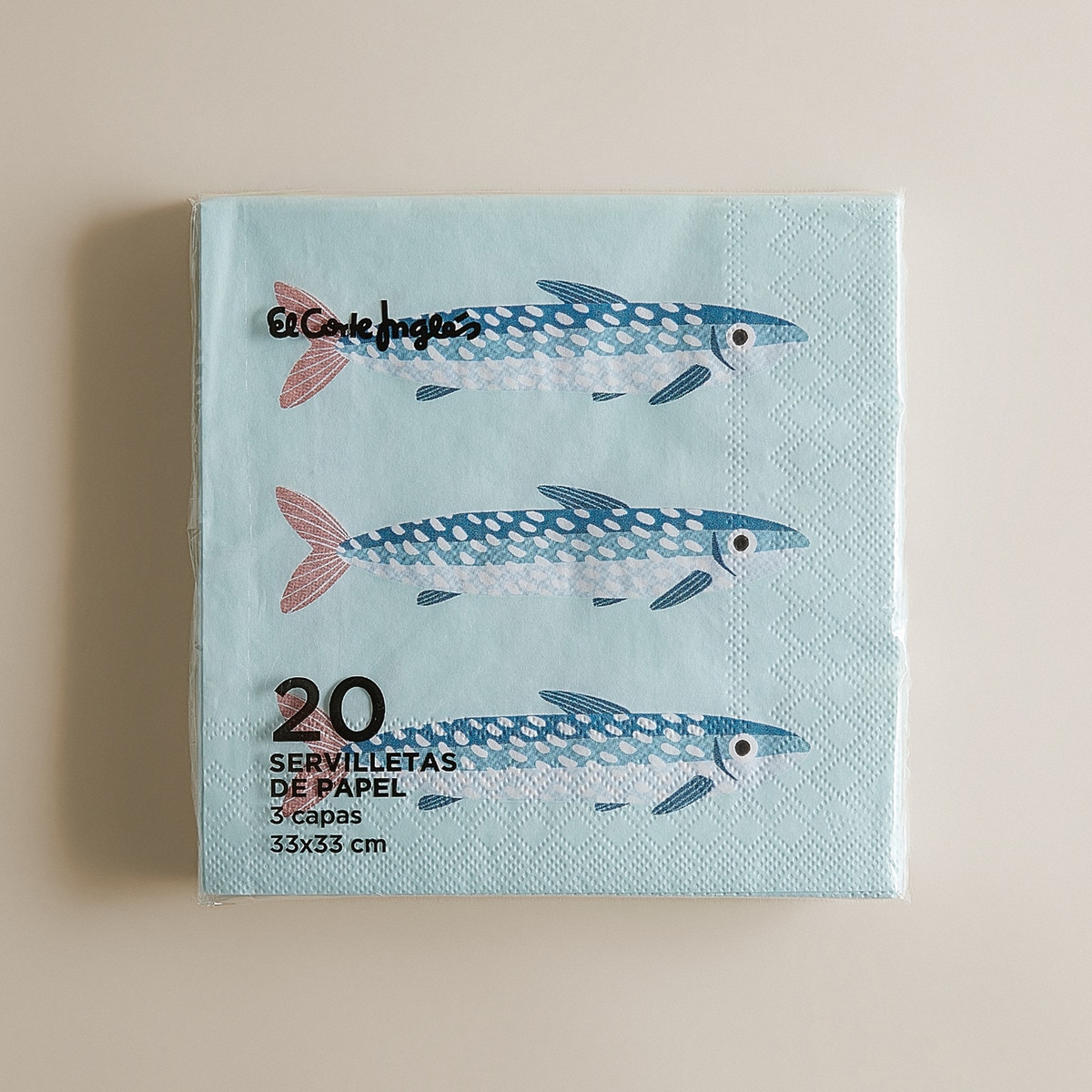 Pack de 20 Guardanapos de Papel Sardinhas Azul-2