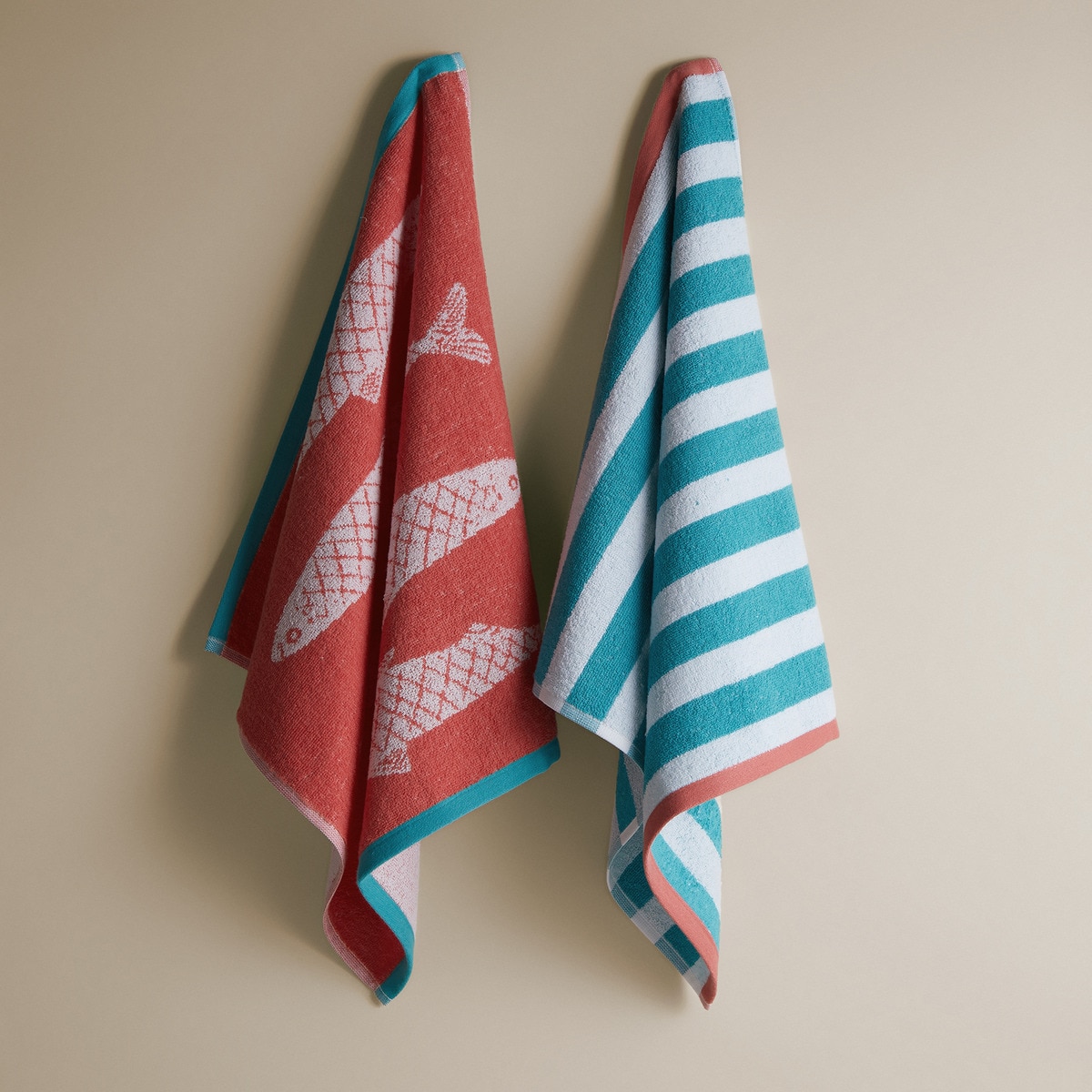 Set 2 paños rizo algodón Sardinas El Corte Inglés Multicolor-2