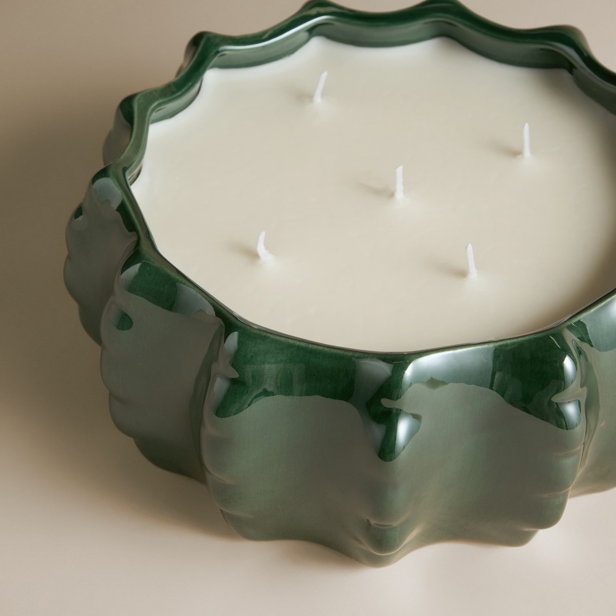 Vela Aromática em Tigela com 5 Pavios Citronela Verde-3