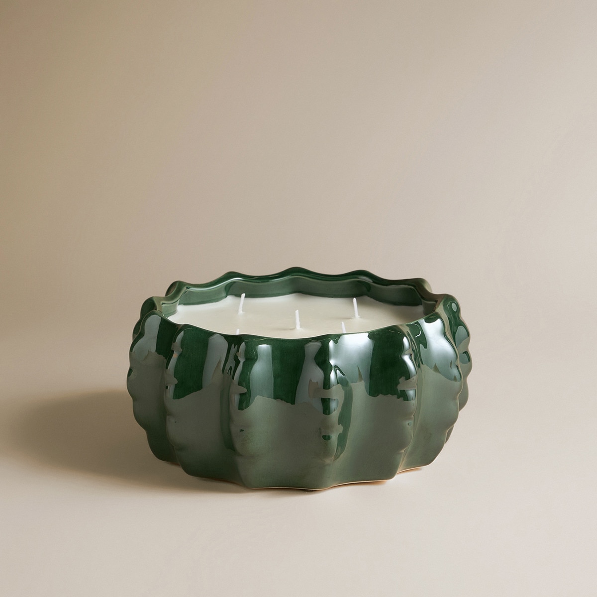 Vela Aromática em Tigela com 5 Pavios Citronela Verde-2