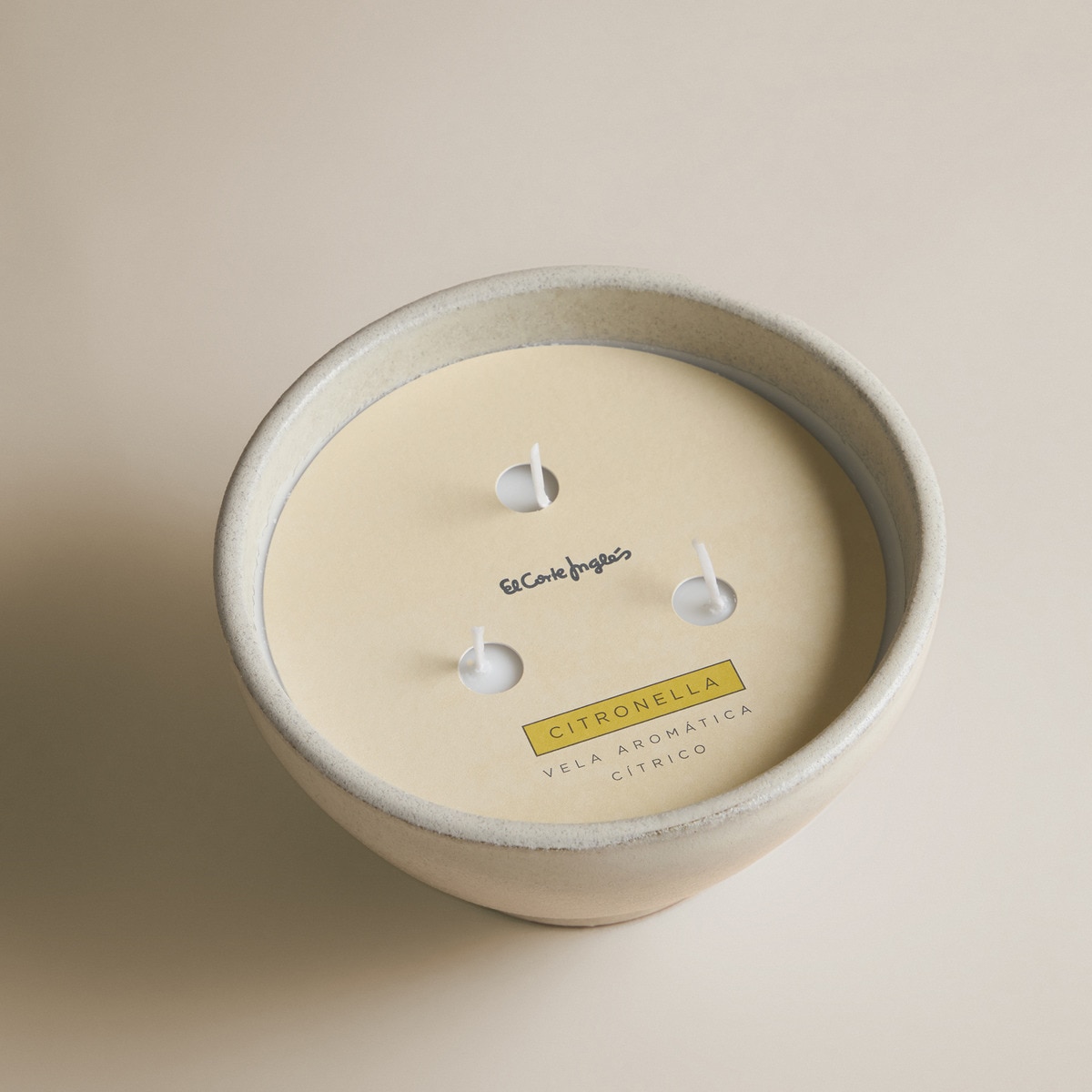 Vela aromática en cuenco gris Citronella El Corte Inglés Gris-4