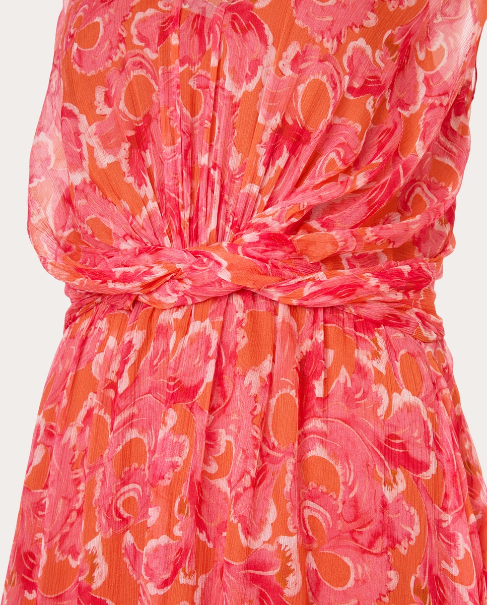 Vestido Blythe midi de seda Salmón-3