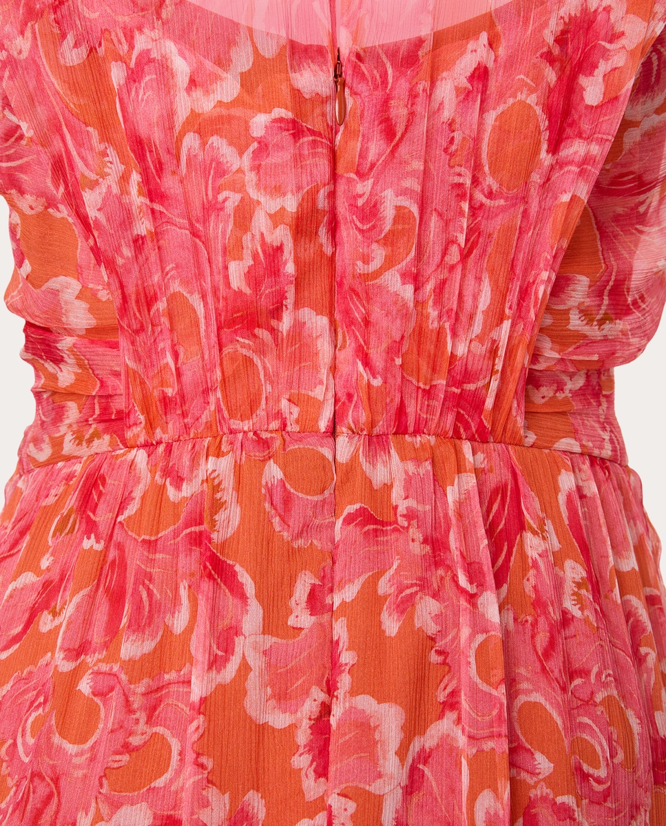 Vestido Blythe midi de seda Salmón-5