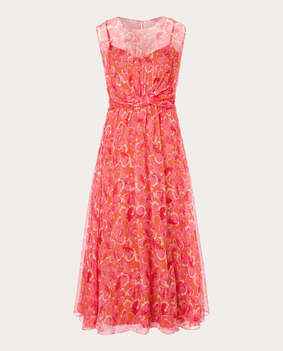 Vestido Blythe midi de seda Salmón-1