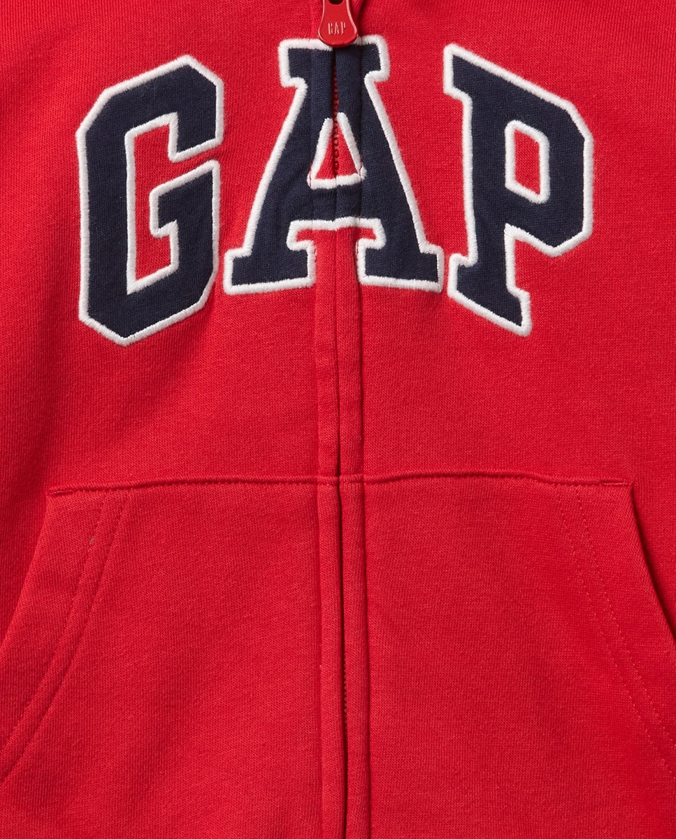 Sweatshirt com Capuz, Fecho de Correr com Logótipo e Bolsos Canguru Vermelho-3