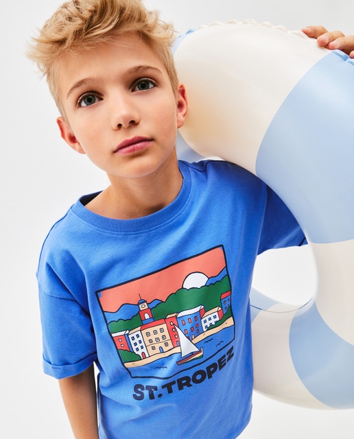 Imagem 0 de T-shirt de Manga Curta com Estampado de Paisagem