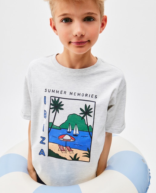 Imagem 0 de T-shirt de Manga Curta com Estampado de Paisagem
