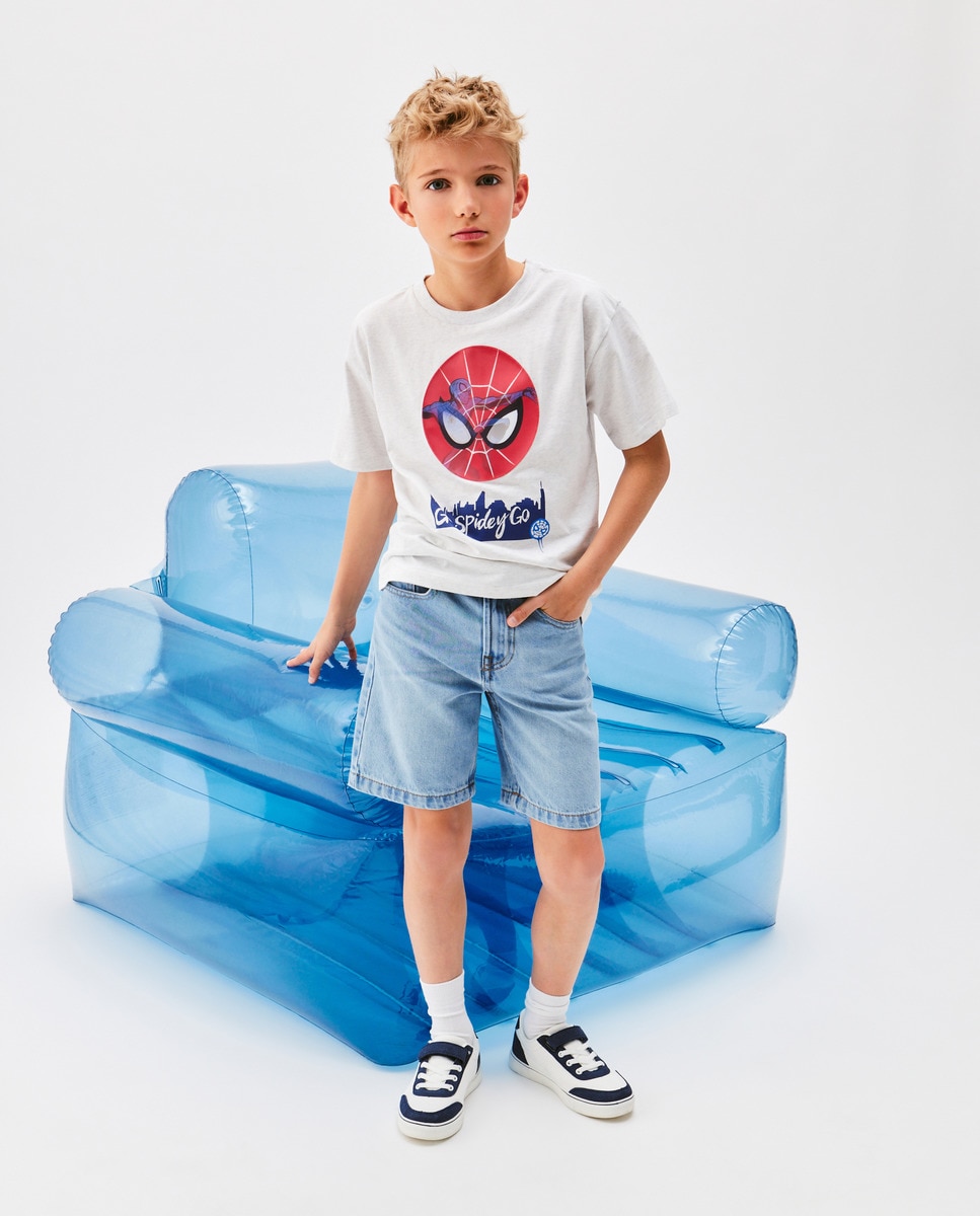 T-shirt com Holograma Homem-Aranha Azul-marinho-2