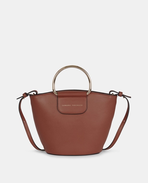 Imagem 0 de Mala Crossbody em Pele Lisa com Alças Metálicas