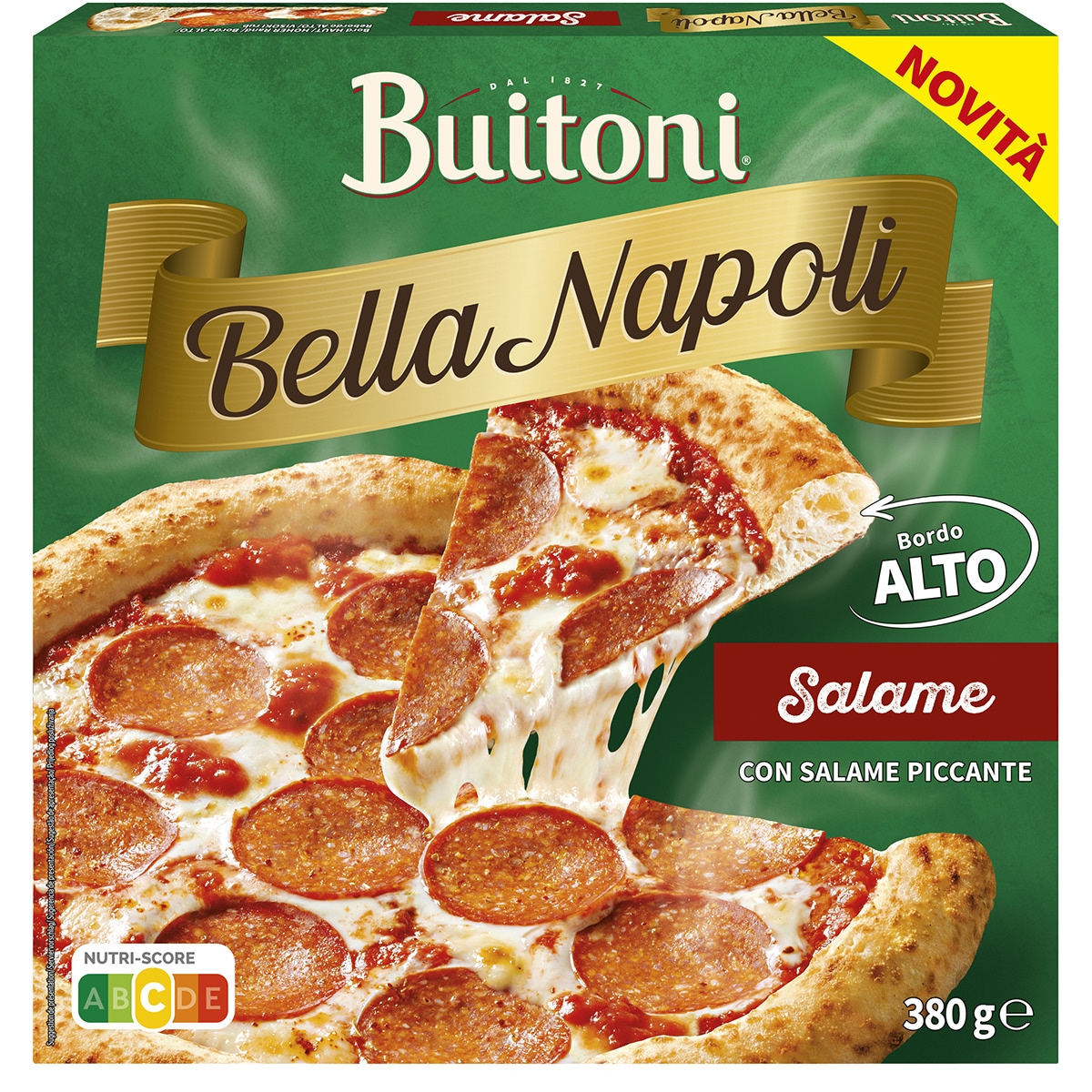 Pizza Salame con salami picante estuche 380 g - Buitoni Bella Napoli