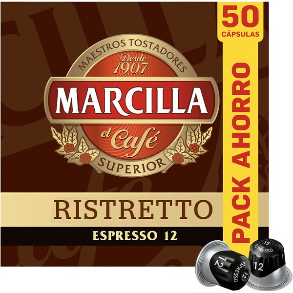 Espresso Ristretto Intensität 12 Sparpack Karton 50 Kapseln kompatibel mit Nespresso-Maschinen