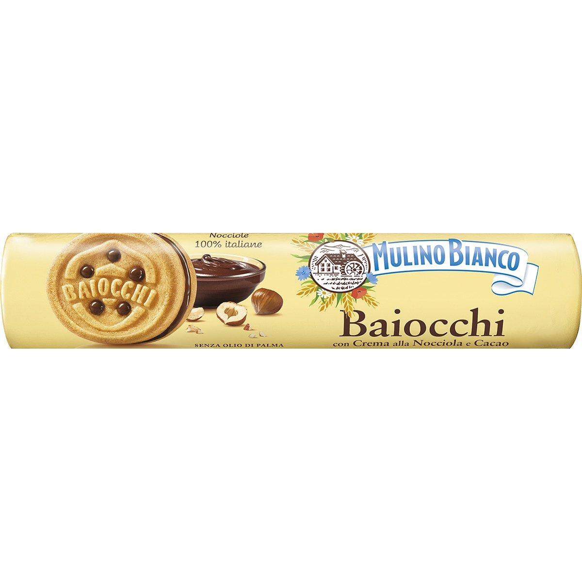 Biocchi galletas rellenas de crema de avellanas y cacao paquete 168 g - Mulino Bianco