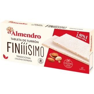 Turrón duro finííísimo Calidad Suprema sin gluten 2 tabletas estuche 160 g - El Almendro