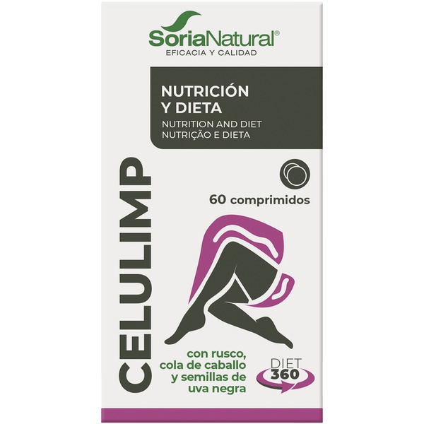 Celulimp mit Mäusedorn, Zinnkraut und schwarzen Traubenkernen Pflege und Diät Karton 60 Tabletten