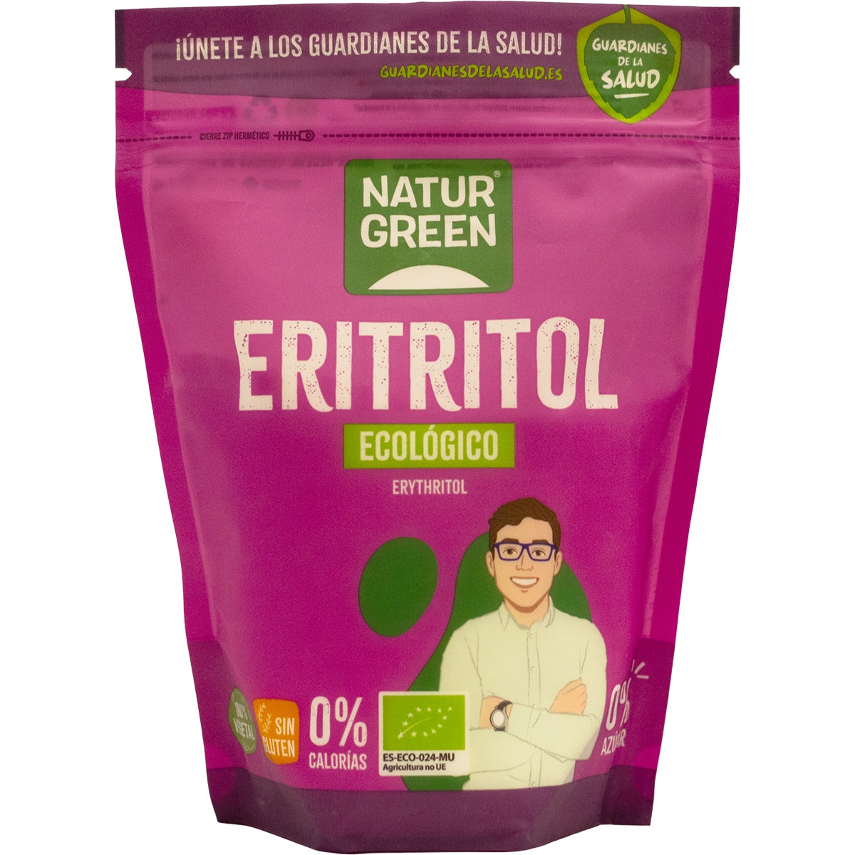 Eritritol endulzante ecológico y sin gluten 0% azúcares bote 500 g - Naturgreen