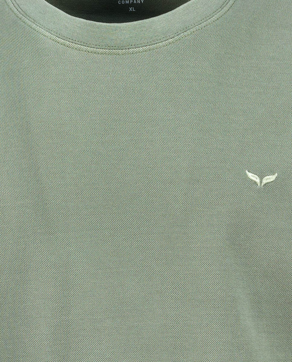 T-shirt de Manga Curta com Estrutura Verde-5