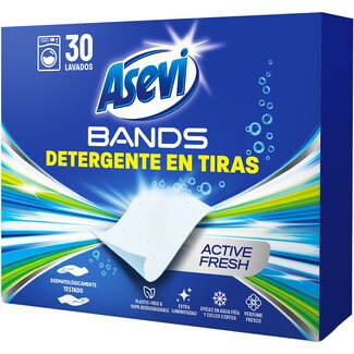 ASEVI detergente concentrado en tiras lavado impecable Active Fresh caja 30 dosis