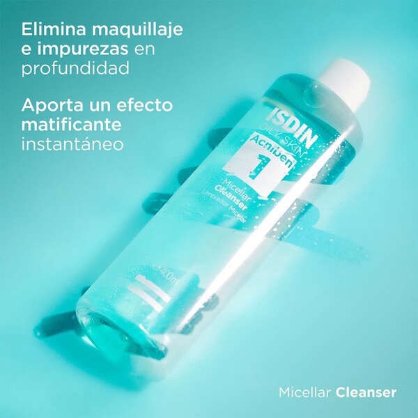 Acniben 1 micellar water eliminates make-up and impurities in depth flask 400 ml provides an instant matifying effect