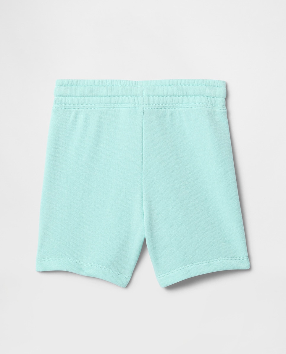 Bermudas de Felpa Francesa Suave com Cintura Elástica e Logótipo na Bainha Turquesa-2