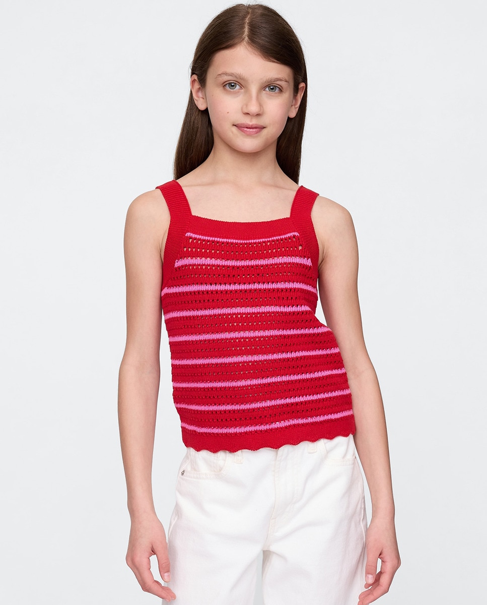 T-shirt sem Mangas Vermelho-1