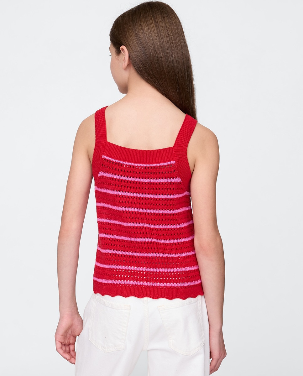 T-shirt sem Mangas Vermelho-3