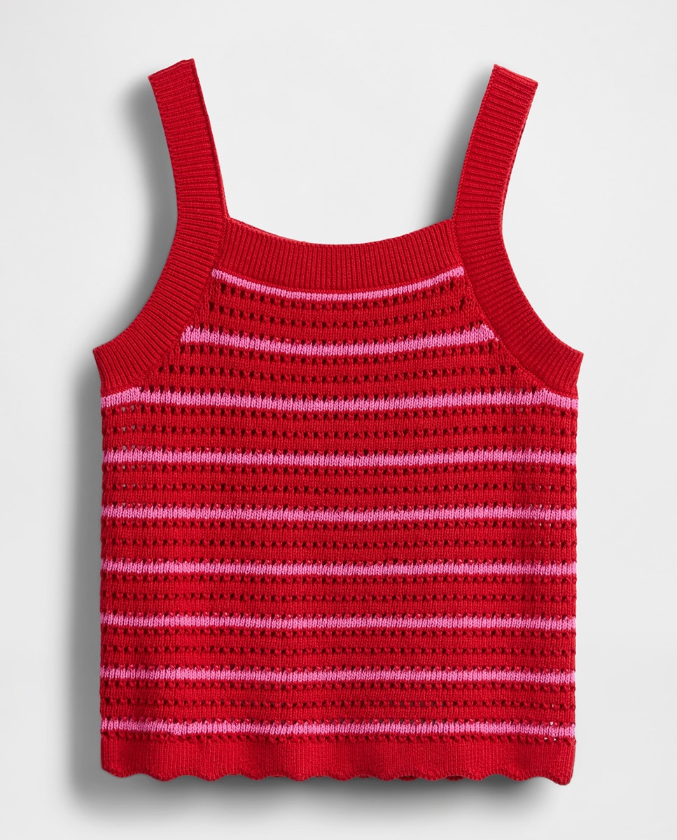 T-shirt sem Mangas Vermelho-2