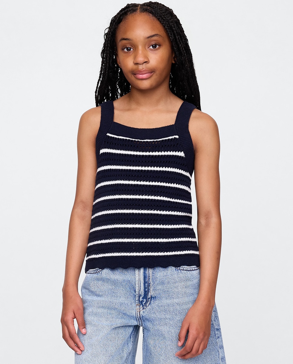 T-shirt sem Mangas Azul-1