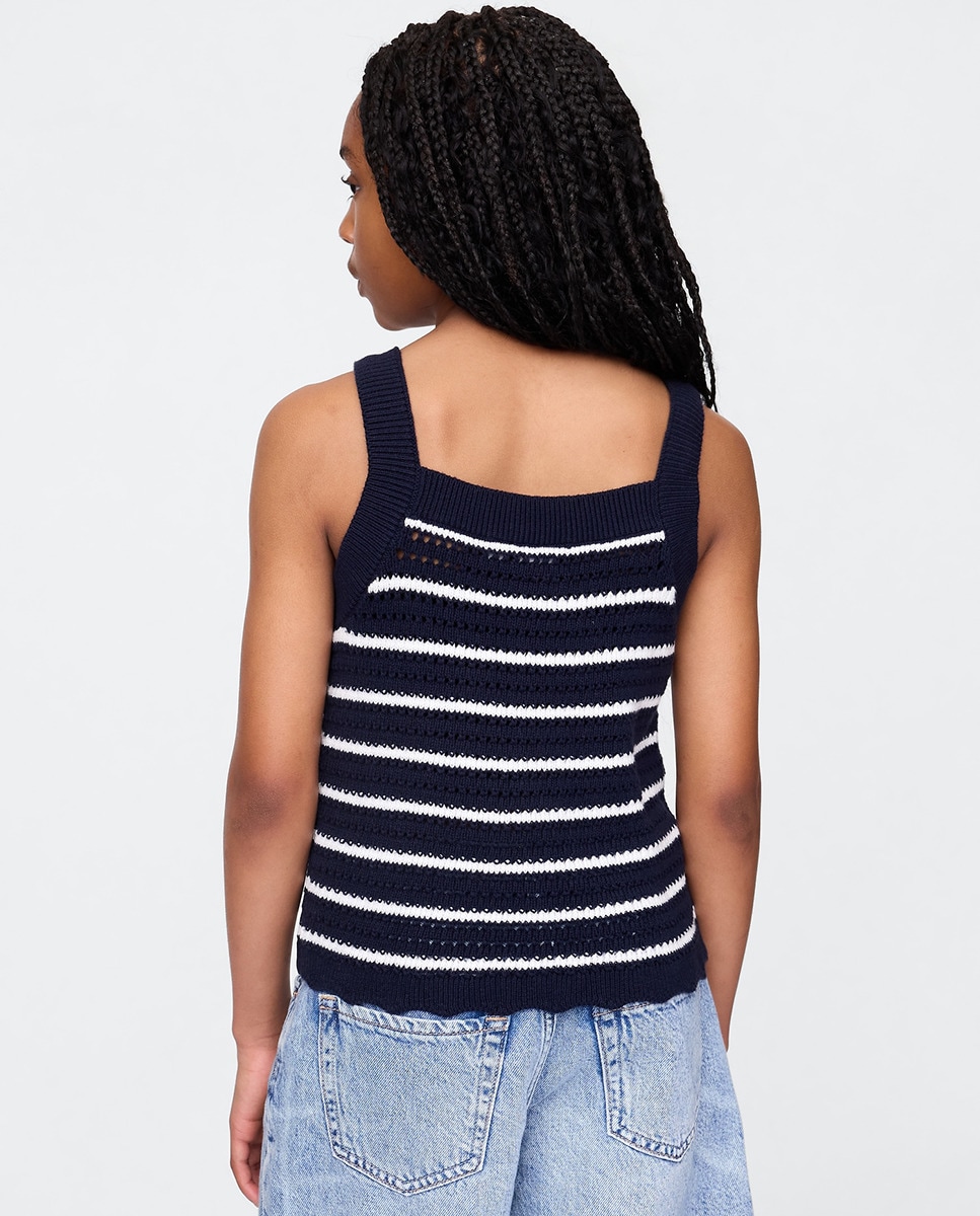 T-shirt sem Mangas Azul-3