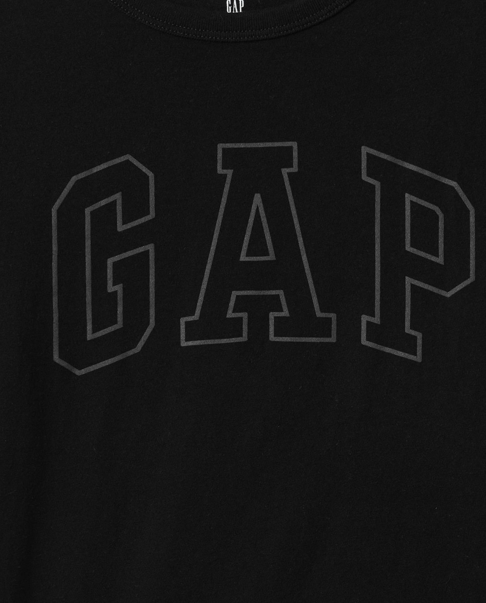 T-shirt com Gola Redonda e Manga Curta Preto-3