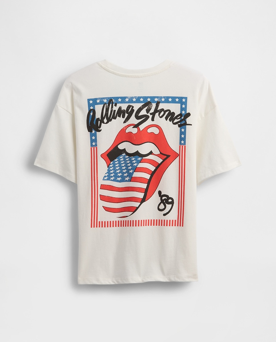 T-shirt com manga curta Branco-2