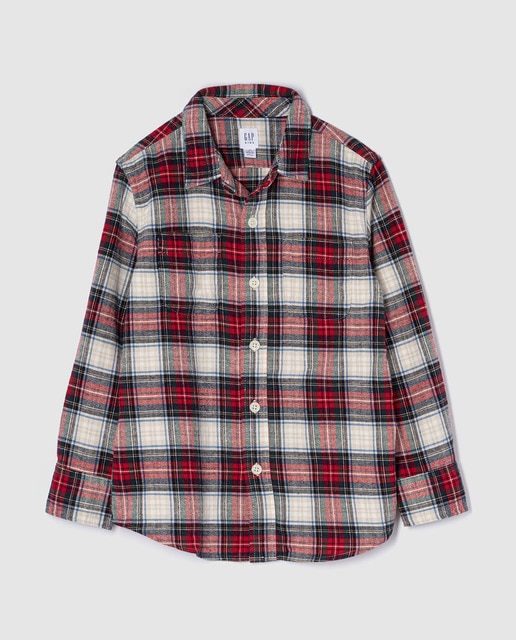 Imagen 0 de Camisa cuadros tartán franela manga larga de niño