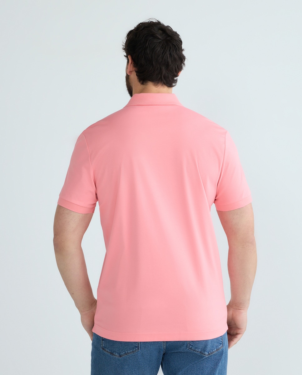 Polo de Manga Curta Interlock Coral-3