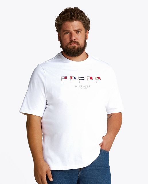 Imagem 0 de T-shirt com Bandeiras Bordadas à Frente Tamanhos Grandes