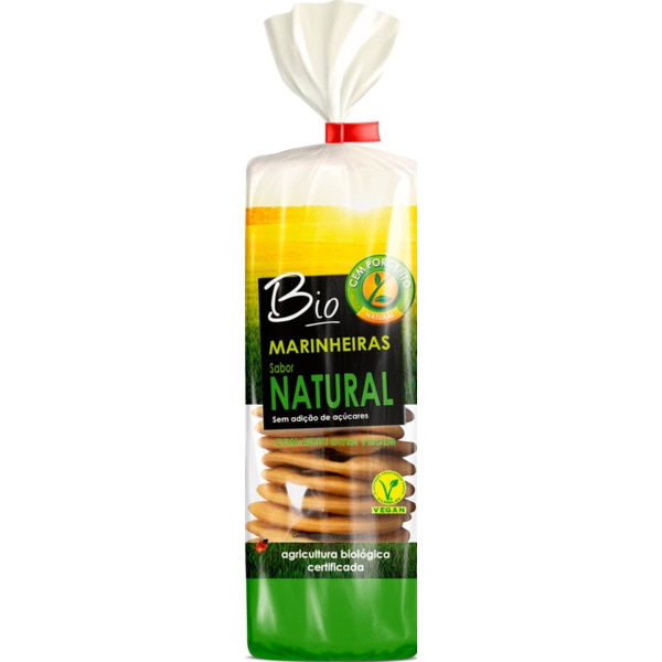 Bolachas Marinheiras Naturais sem Açúcares Adicionados Biológicas embalagem 200 g