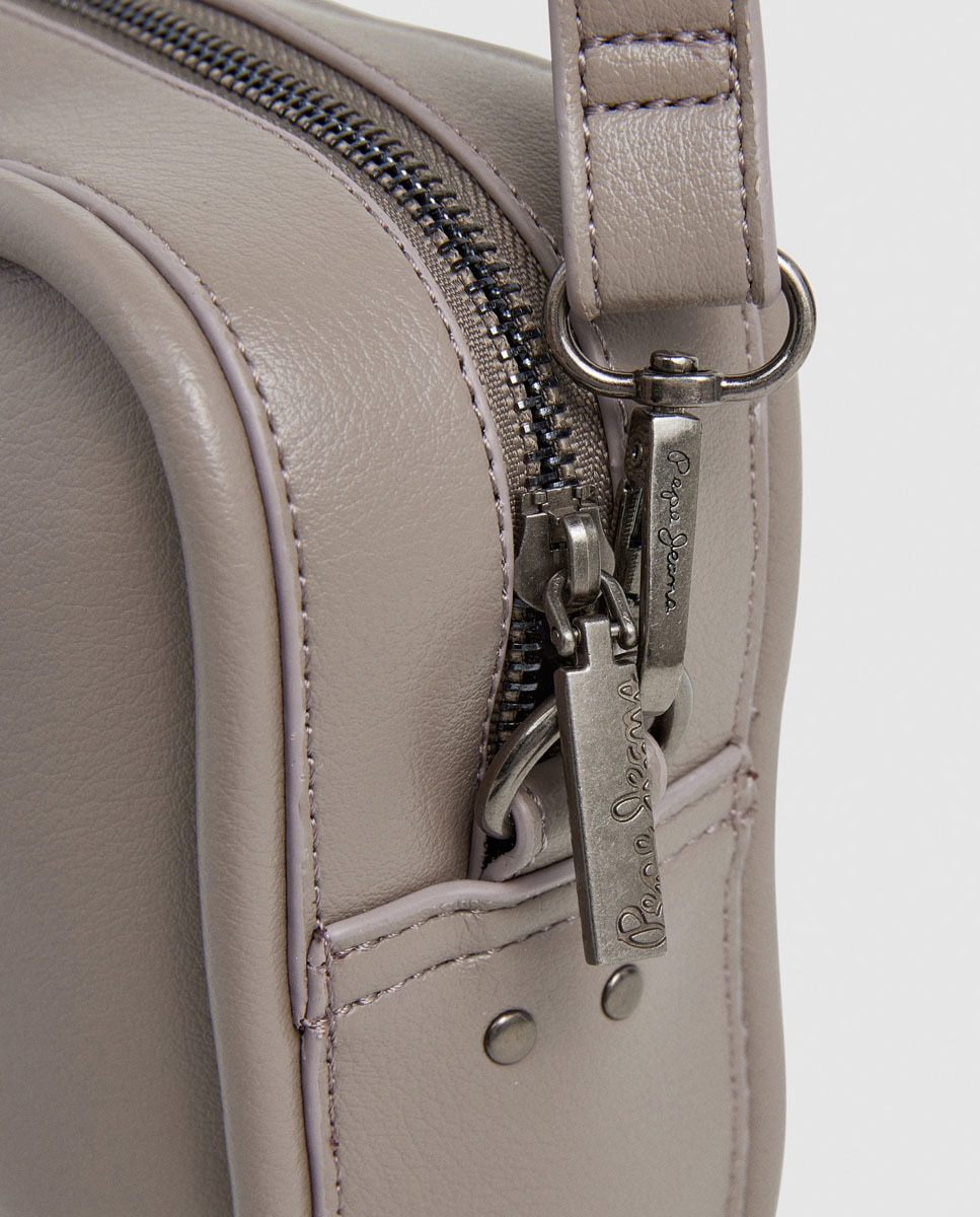 Mala Tipo Camera Bag Bassy Code com Logótipo Central Cinzento-4