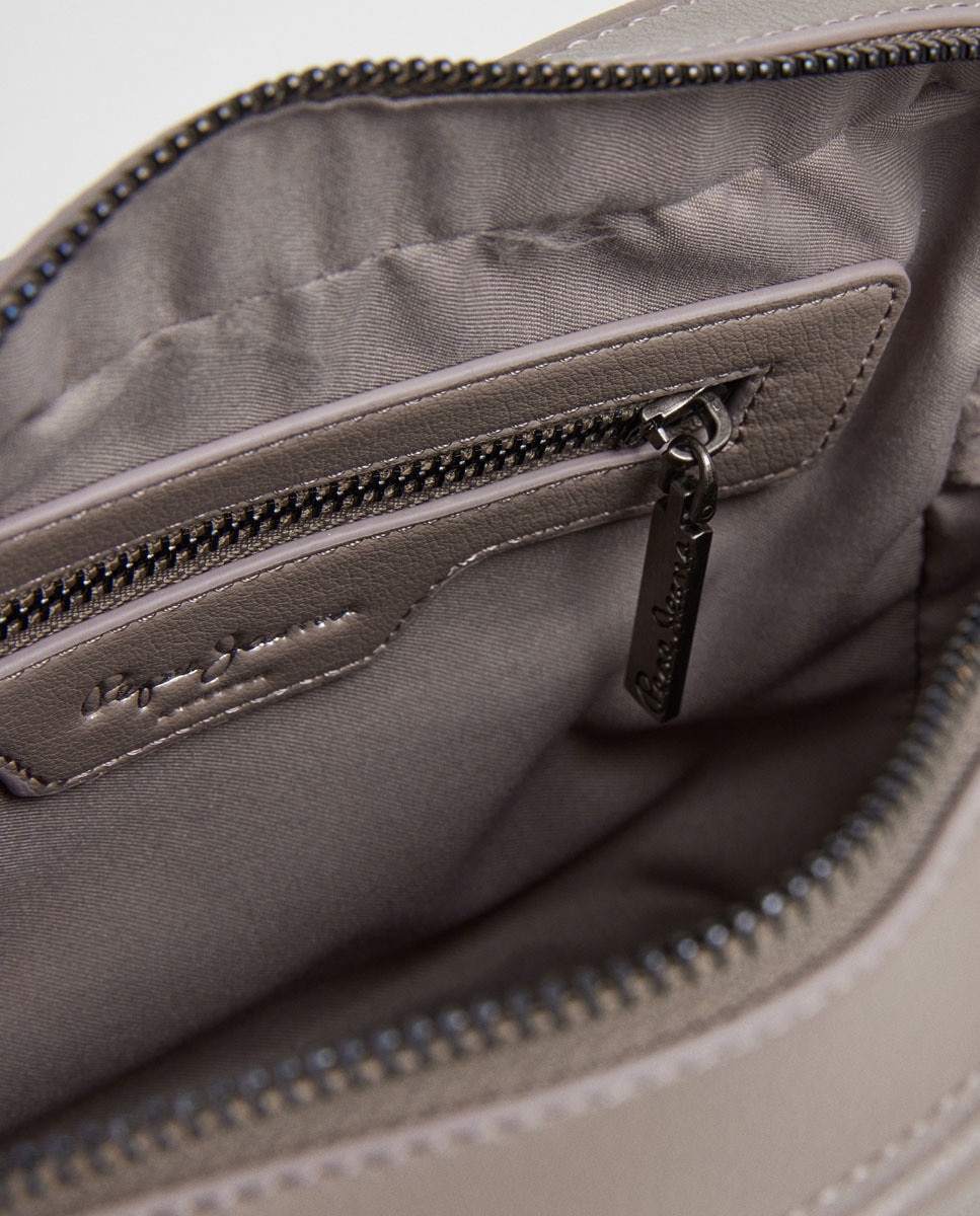 Mala Tipo Camera Bag Bassy Code com Logótipo Central Cinzento-5