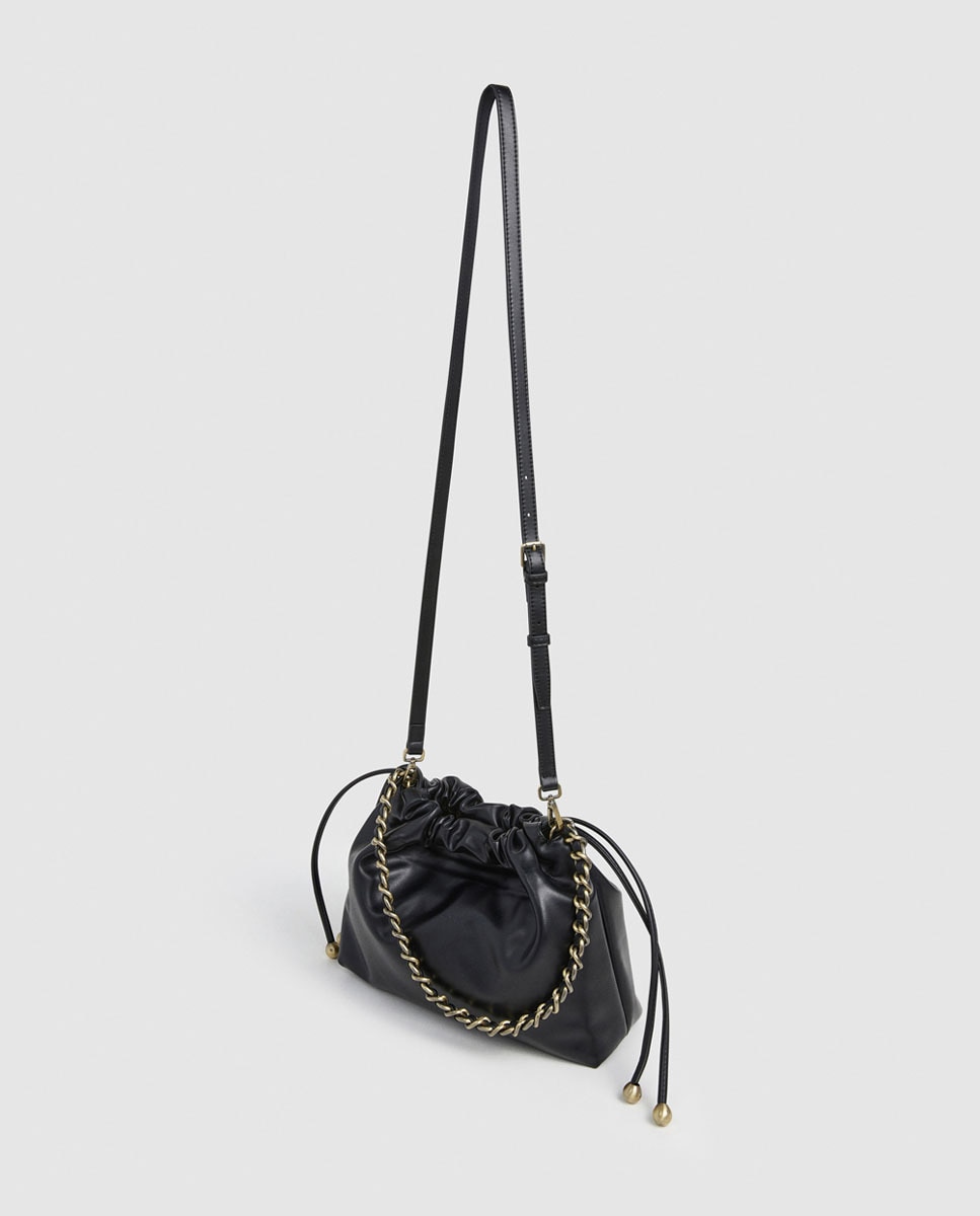 Mala Hobo Giselle com Corrente Metálica Preto-3