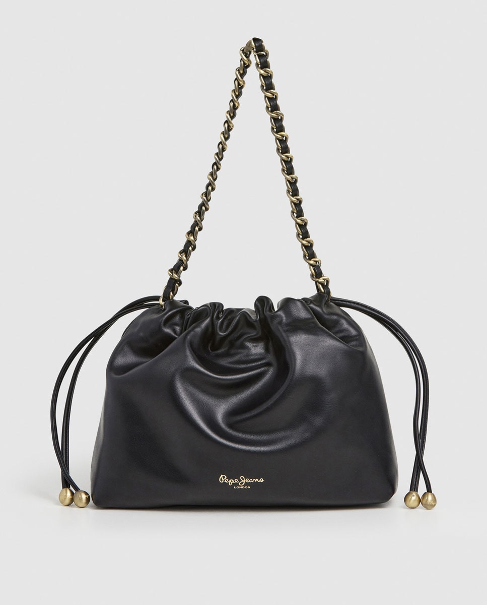 Mala Hobo Giselle com Corrente Metálica Preto-1