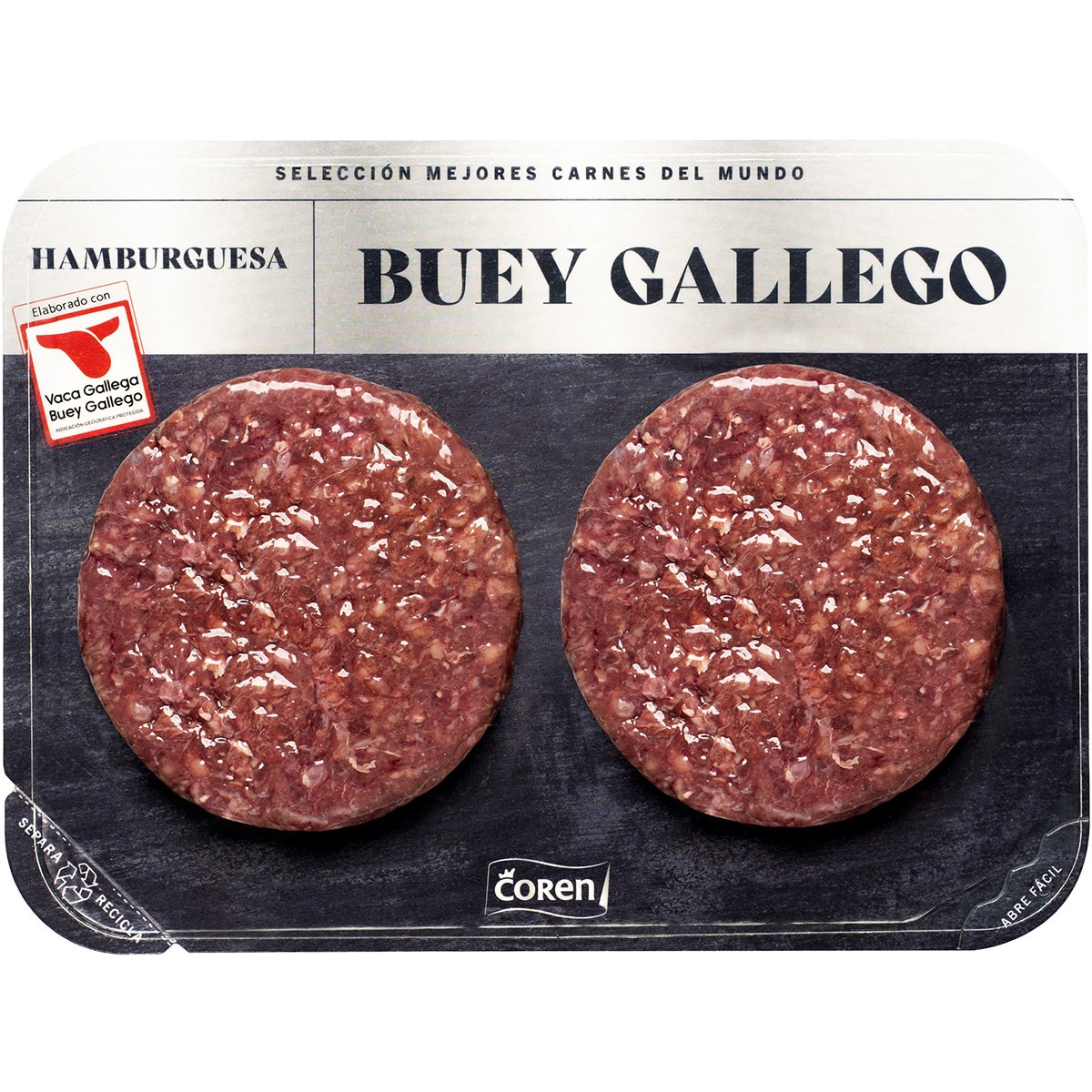 Hamburguesa de buey gallego 2 unidades bandeja 300 g - Coren