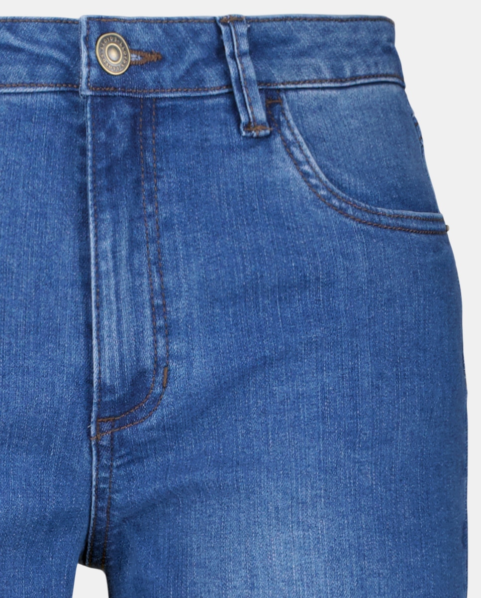 Jeans straight lisas de mulher Cinzento-5