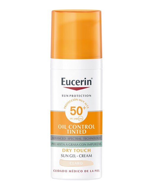 Imagen 0 de Protector Solar Facial Face Oil Control Dry Touch Gel Crema SPF50+ Tinted Light 50 ml Eucerin